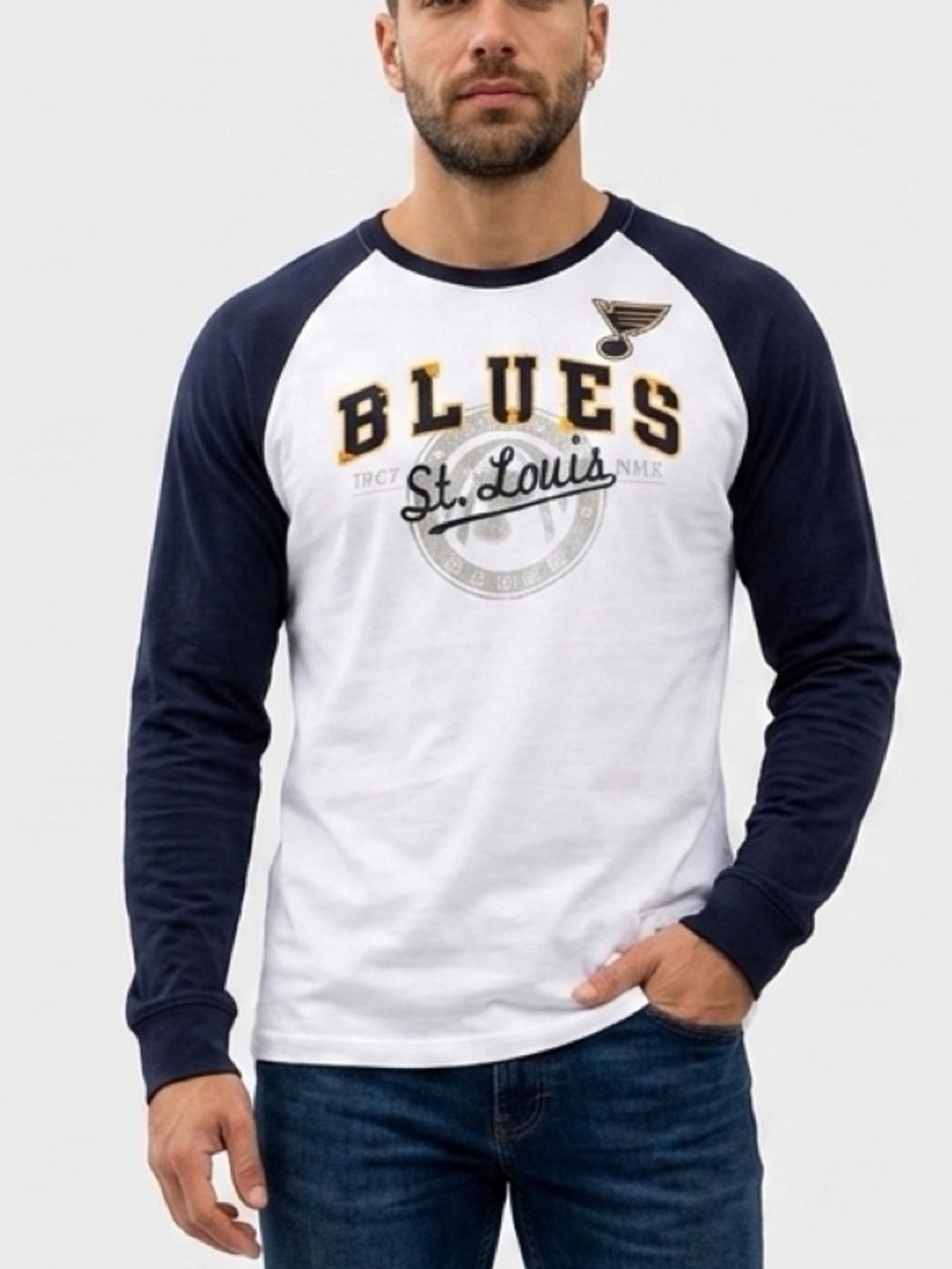 100% cotton St. Louis Blues NHL Old Time Hockey Long Sleeve shirt NWT Size: L